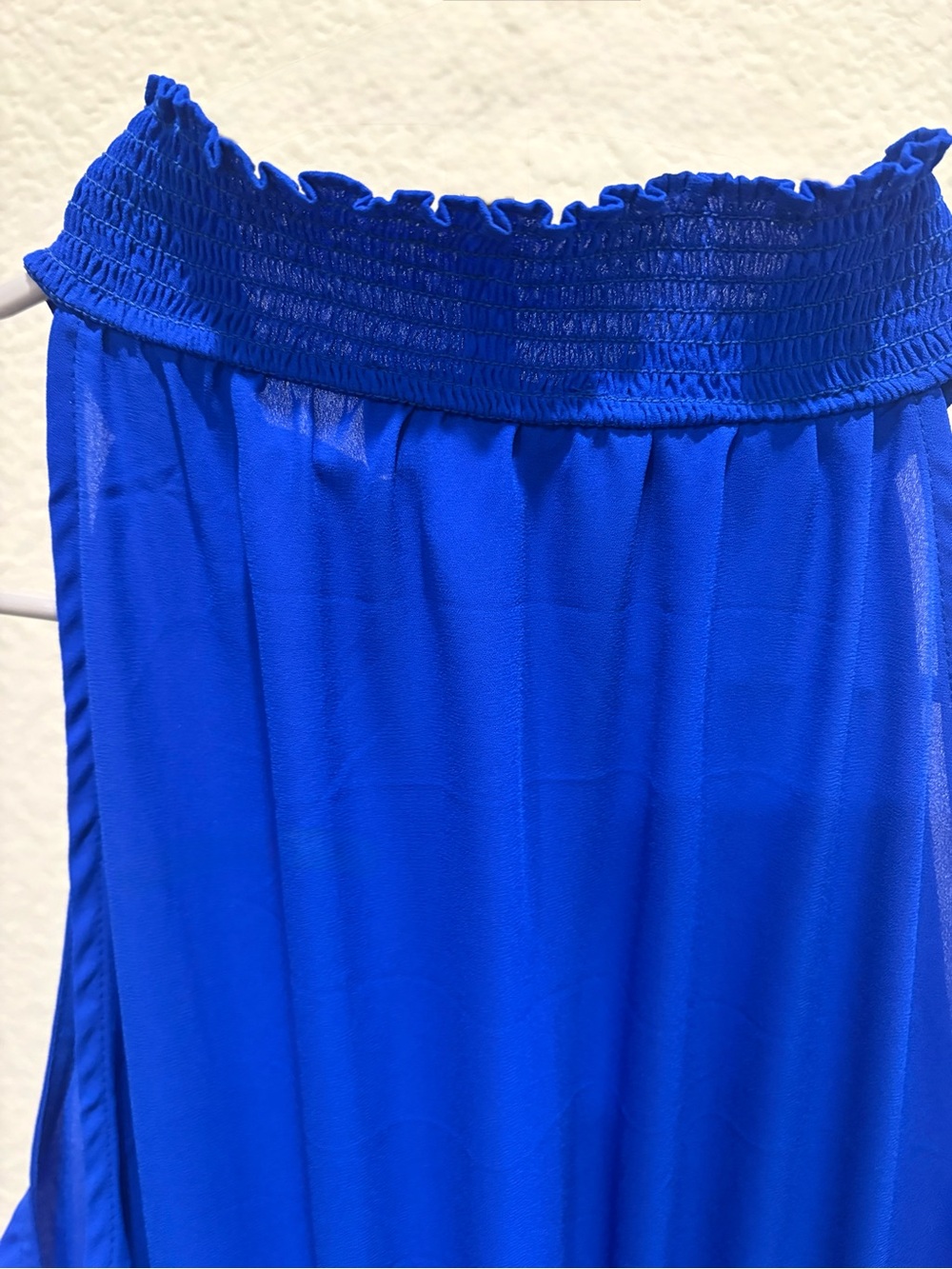 CeCe Royal Blue Halter Ruffle Hem Dress - Picture 7 of 9